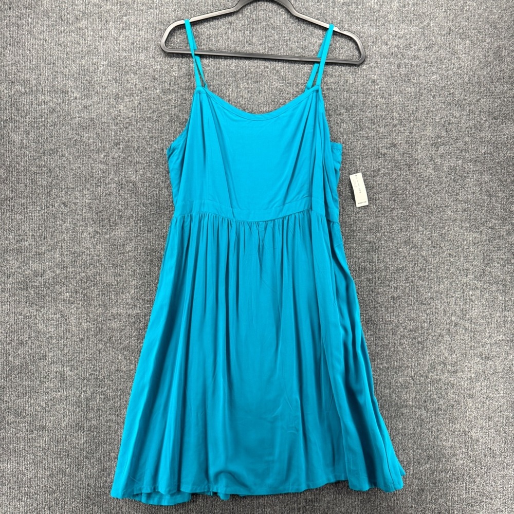 Old Navy Dress Womens XL Blue Sleeveless Prairie Cottagecore Boho Peasant Summer